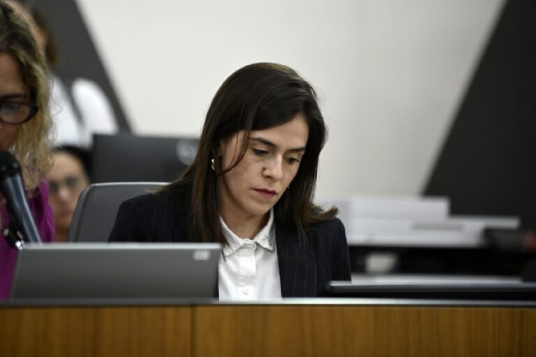 Deputada Lohanna (PV) durante reunião da Comissão de Educação, Ciência e Tecnologia