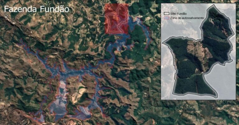 Mapa da Fazenda Fundão, localizada no distrito de São Gonçalo do Bação, em Itabirito