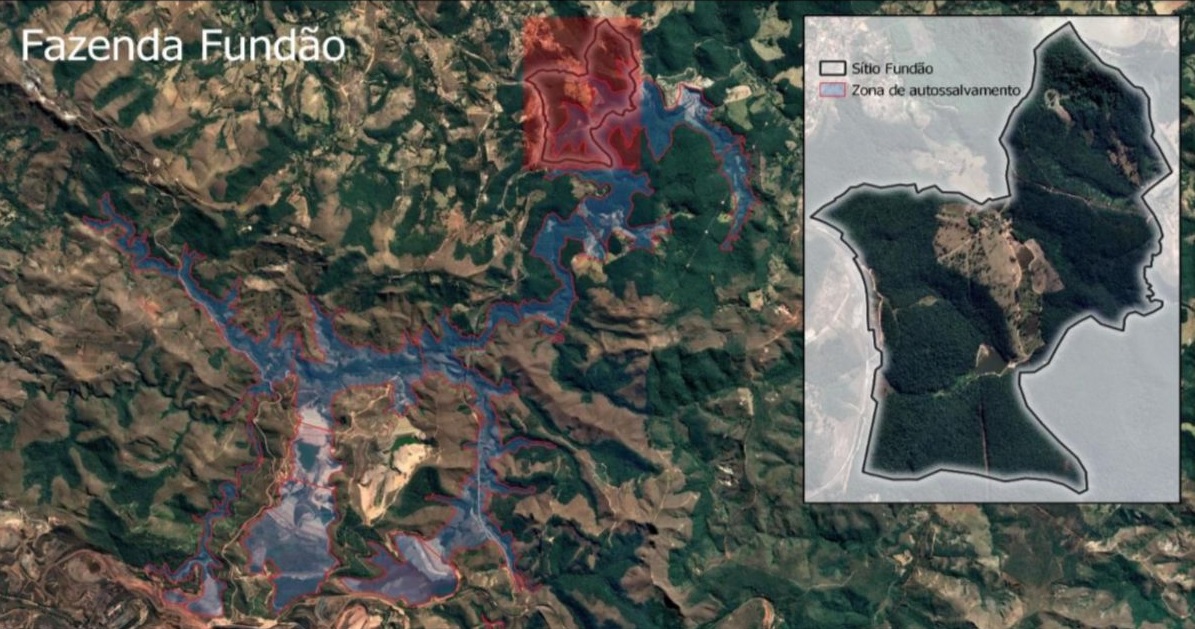 Mapa da Fazenda Fundão, localizada no distrito de São Gonçalo do Bação, em Itabirito
